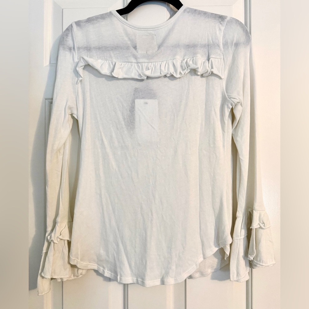 Chaser White Ruffle Button-Up Top - Picture 4 of 9